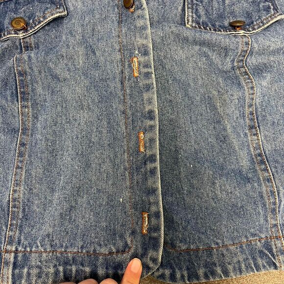 Vintage Women's Blue Jean Sleeveless Jacket Made in USA More Jazz Denim vest - Picture 4 of 7